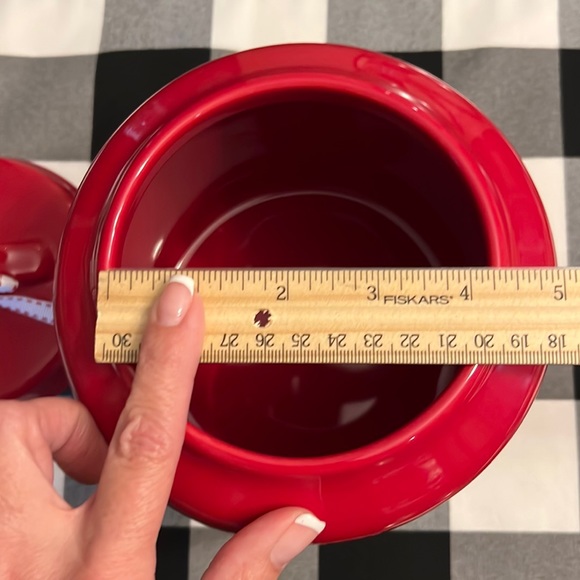 Rae Dunn Large Red Mrs Claus’s Kitchen Cookie Jar - Picture 4 of 10